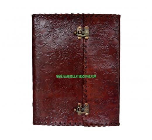 Handmade Leather Journal Diary Mens Day Organizer Planner garden flower Embossed